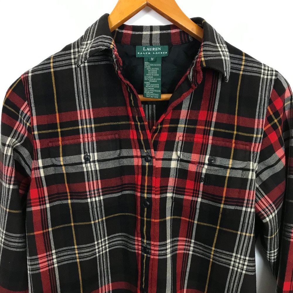 Lauren Ralph Lauren Women Plaid M  Long Sleeve Top
